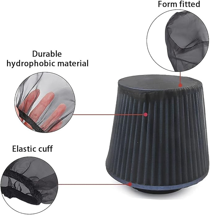 Muge Racing Air Filter Cover for Car Cold Air Intake Filter, Universal High Flow Air Intake Filter, Black, 1 PCS