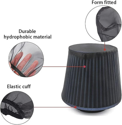 Muge Racing Air Filter Cover for Car Cold Air Intake Filter, Universal High Flow Air Intake Filter, Black, 1 PCS