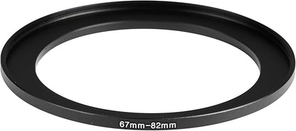 67-82mm Metal Step-Up/Down Ring Adapter Compatible with Mirrorless Cameras DSLR Lens, UV CPL ND Filter Thread Converter, Black