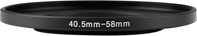 40.5-58mm Metal Step-Up Ring Adapter Compatible with Mirrorless Cameras DSLR Lens, UV CPL ND Filter Thread Converter, Black