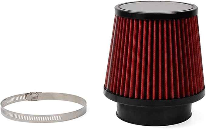Red 3" 76mm Inlet Cone Replacement Dry Air Filter High Flow Car Performance Cold Air Intake Filter