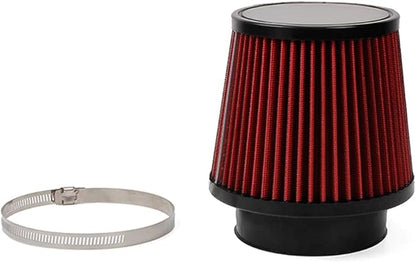 Red 3" 76mm Inlet Cone Replacement Dry Air Filter High Flow Car Performance Cold Air Intake Filter
