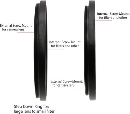 Metal Step Up Ring, 95mm to 105mm 95-105mm Step Rings 2 Pieces Step-Up Lens Adapter Ring for Canon Nikon Sony Camera Lens LingoFoto