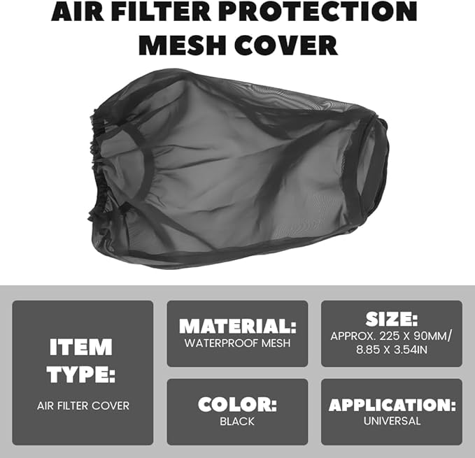 Filter Cover, Intake Filter Cover, Motorcycle Air Filter Cover for Harley Kawasaki Suzuki Honda Yamaha Universal Car Waterproof & Dustproof