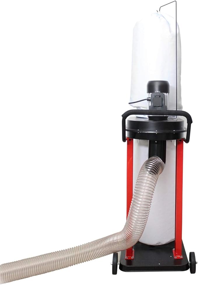BUCKTOOL 1.2 HP Auto Start 750CFM Dust Collector with 3 Dust Collection Bag,13 Gallon and 5 PCS Reducer for Woodworking