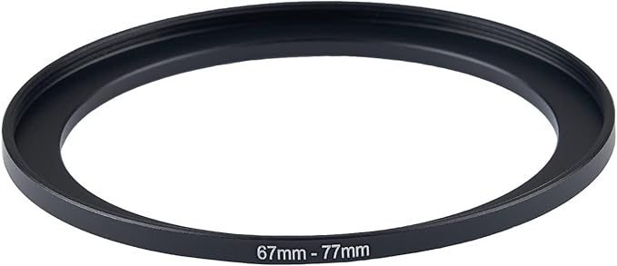 67mm Lens to 77mm Camera Lens Adapter 67mm to 77mm Step Up Ring Adapter Ring for All Brands of UV ND CPL, with Premium Lens Wiping Cloth 2 Pack (67mm-77mm)