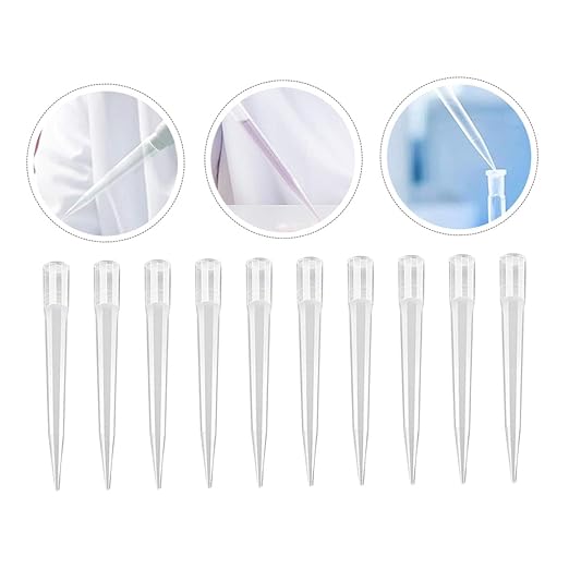50pcs Transparent Disposable Pipette Tips for Laboratory Use Plastic Liquid Pipettor Nozzle Accessories with Narrow Point Design for Accurate Sample Transfer and Reduced Retention