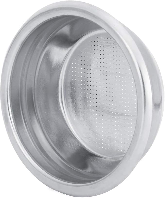 Coffee Filter Basket, 58mm Single Double Porous Filter Bowl Basket Semi Automatic Coffee Machine Bottomless Handle Filter for Portafilter Coffee Machine (For two persons)