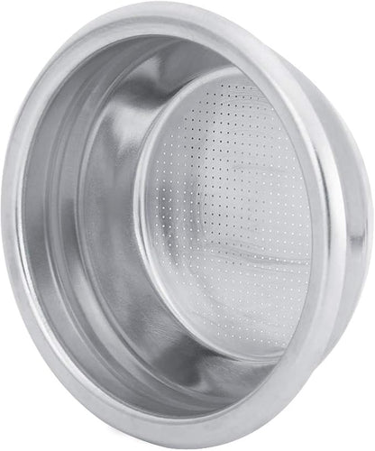 Coffee Filter Basket, 58mm Single Double Porous Filter Bowl Basket Semi Automatic Coffee Machine Bottomless Handle Filter for Portafilter Coffee Machine (For two persons)