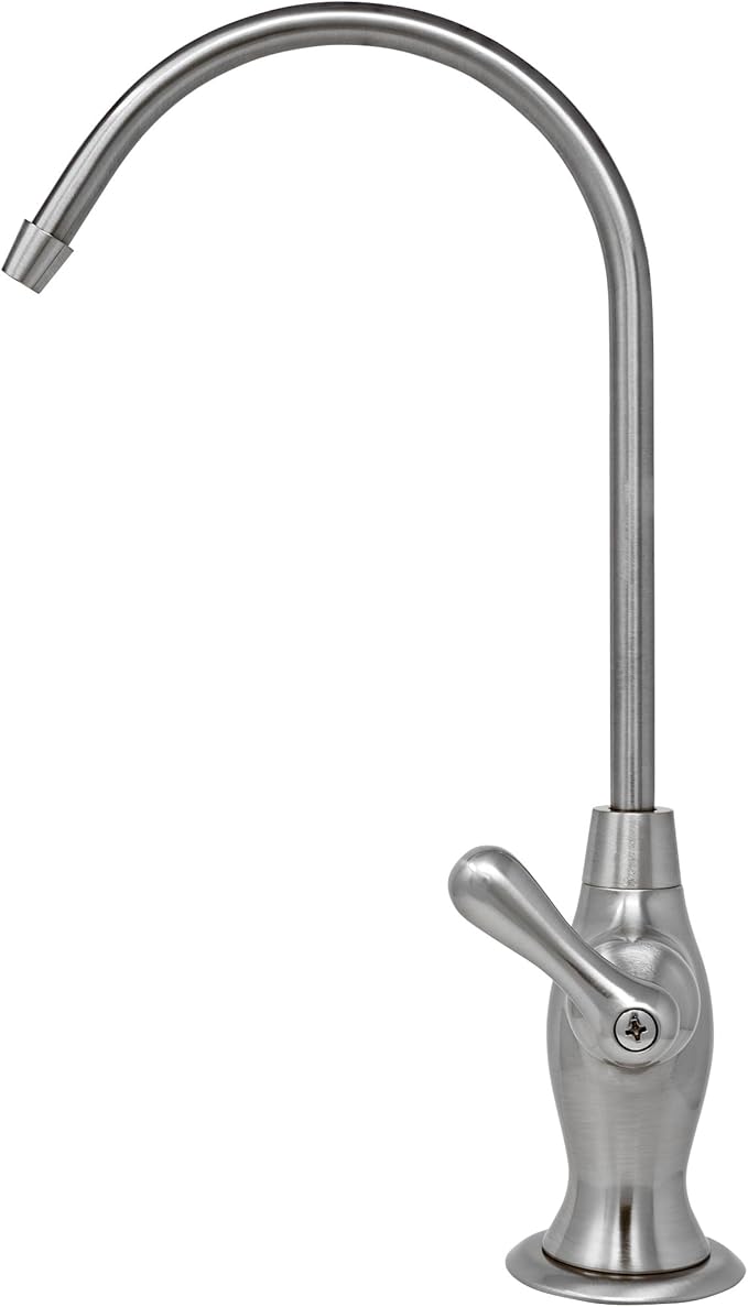 Metpure Non-airgap NSF Certified RO Faucet Reverse Osmosis Drinking Water Filtration System Water Dispenser Spout (Brushed Nickel). Vase Style with Faucet Wrench.