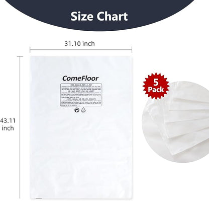 6.5Mil Clear Plastic Dust Collector Bags for Woodworking Dust Filter Drums and Systems, Upgraded Heavy-Duty Replacement Bags, 5-Pack