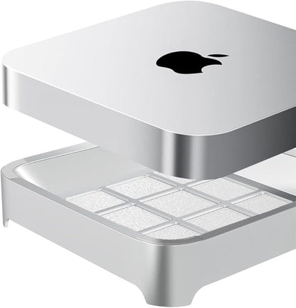 IFCASE Desktop Dust, Air Filter Stand for Mac Mini 2010-2023 M1 M2 Pro, Mac Studio M1 M2 Max/Ultra (Silver)