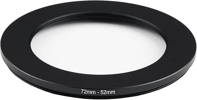 72mm Lens to 52mm Camera Lens Adapter 72mm to 52mm Step Down Ring Adapter Ring for All Brands of UV ND CPL, with Premium Lens Wiping Cloth 2 Pack (72mm-52mm)