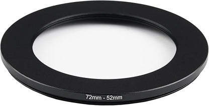 72mm Lens to 52mm Camera Lens Adapter 72mm to 52mm Step Down Ring Adapter Ring for All Brands of UV ND CPL, with Premium Lens Wiping Cloth 2 Pack (72mm-52mm)