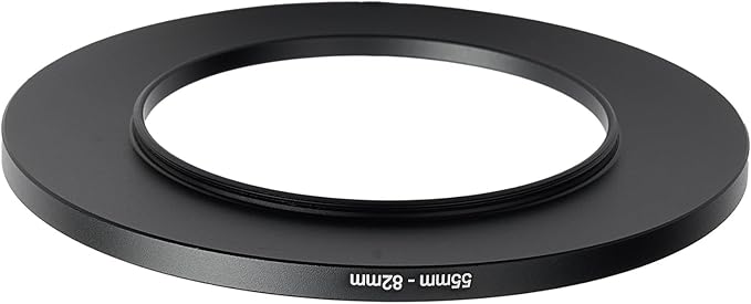 55mm to 82mm Step-up Adapter Rings Filter Adapter Black Metal Step Down Filter Ring Adapter Compatible with All Brand UV CPL ND Camera Lens Filter Stepping Rings (55mm-82mm)