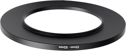 55mm to 82mm Step-up Adapter Rings Filter Adapter Black Metal Step Down Filter Ring Adapter Compatible with All Brand UV CPL ND Camera Lens Filter Stepping Rings (55mm-82mm)