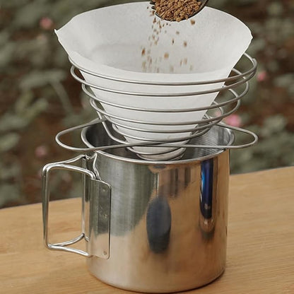 VILLCASE Coffee Filter Holder Funnel Dripper for Home and Outdoor Use Portable Reusable Cone Shape Filter Cup 5.11X5.11X3.14In Lightweight Easy to Clean