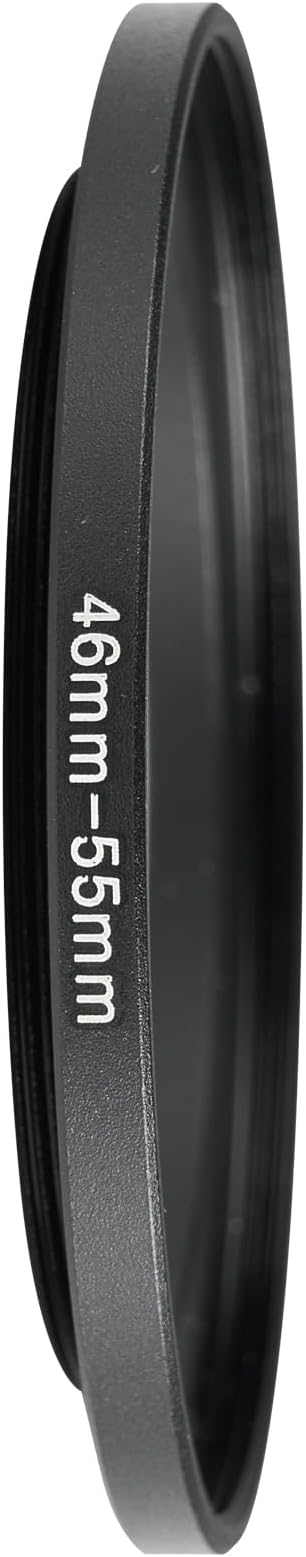 46-55mm Metal Step-Up Ring Adapter Compatible with Mirrorless Cameras DSLR Lens, UV CPL ND Filter Thread Converter, Black