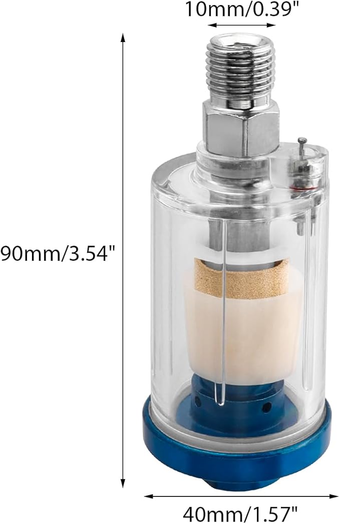 3 Pcs Compressed Air Filter Water Oil Separator, 1/4 Inch NPT Inlet and Outlet Water Separator Air Compressor Moisture Filter for Air Line Compressor Fitting