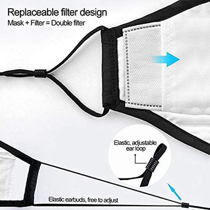 MountainAir Black Dust Mask with 4 Carbon Air Filters and Respirator Filter Valve – Reusable, Washable & Breathing Valve Mask
