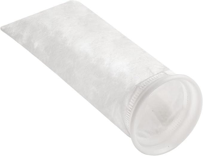 Filter Bag PP Non-Woven for Treatment, 25µm 50µm 100µm 150µm, Reusable Thermal Fixed Wool Monofilament Fabric, White Ø 105 mm x 380 mm(150µm-1pc)