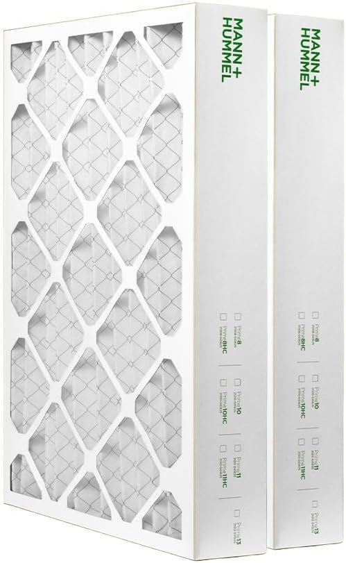 Mann+Hummel 16x25x4 MERV 8 Pleated HVAC AC Furnace Air Filters. 2 Pack. (Exact Size: 15.5 x 24.5 x 3.75 Inches)