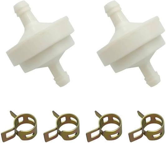 Strongthium Lawn Mower 1/4 Inch ID Inline Gas Fuel Filter Replacement for Briggs Stratton Craftsman Toro 394358s 56679 394358 394358B 7014359YP 56679MA x2 with Fuel Clamps x4