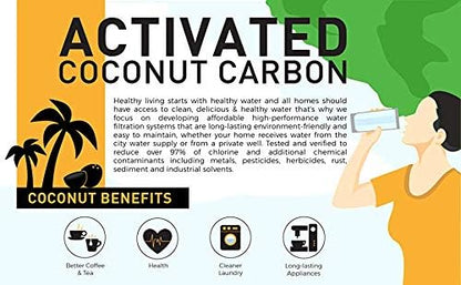 Coconut Shell Granular Activated Carbon (GAC) Charcoal Media - 1/2 Cubic Ft | 12x40 Mesh - Replacement Filtration Media for Pre and Post Carbon Water Filters