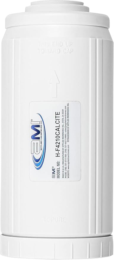APPLIED MEMBRANES INC pH Neutralization Water Filter Cartridge | Calcite Filter to Raise Alkalinity of Low pH Water | Standard 4.5" x 10" Size fits 10 Inch Filter Housing | H-F4210CALCITE (4.5x10))