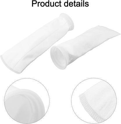 Filter Bag PP Non-Woven for Treatment, 25µm 50µm 100µm 150µm, Reusable Thermal Fixed Wool Monofilament Fabric, White Ø 105 mm x 380 mm(25um-3pcs)