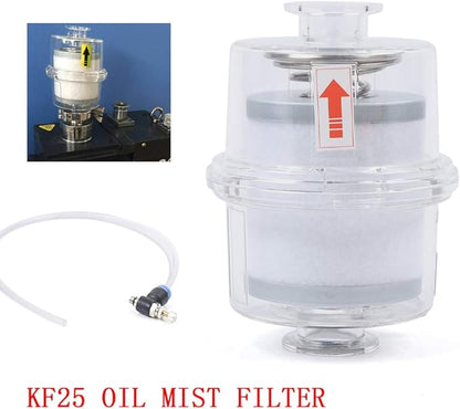 YIYIBYUS New Oil Mist Filter for Vacuum Pump Fume Separator Exhaust Filter KF25 Interface High Efficiency Filtration 95%