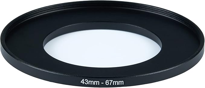 43mm to 67mm Step-Up Ring Filter Adapter for All Brands UV ND CPL Metal Ring Step-Up Rings Adapter Filter (43mm-67mm)