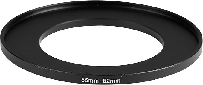 55-82mm Metal Step-Up/Down Ring Adapter Compatible with Mirrorless Cameras DSLR Lens, UV CPL ND Filter Thread Converter, Black