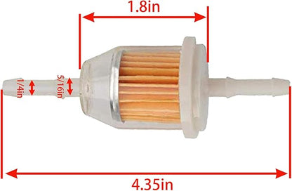 25 050 22-S Inline Fuel Filter Am116304 for John Deere Kohler Gy20709 120-436 1/4 Inch and 5/16 Inch Fuel Line Replaces 71-5960 120-436 GY20709 38666 149-2206-01 21541500 98021（2Pack）