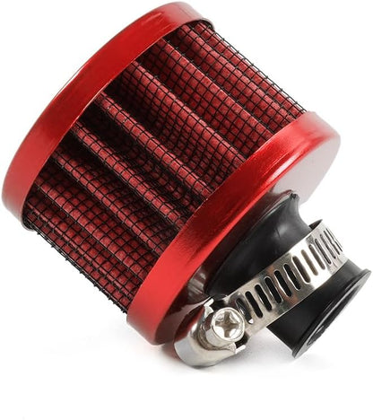 MUGE RACING 2Pcs Air Filter Cold Air Intake Filter Breather 12mm Valve Cover Breather Filter For Car and Motorcycle(Red)