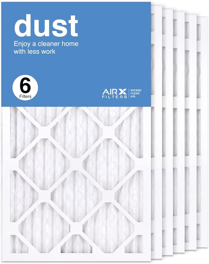 AIRX FILTERS WICKED CLEAN AIR. MERV 8 Rating, Pleated Air Filter Dust Series - Made in the USA - Box of 6-14x25x1