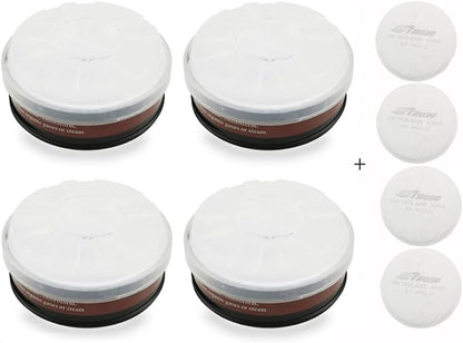 LDY-3 P-A-1 Filter Cartridge Against Organic Vapors and Dust for Respiratory Protection,Screw Type,4 Packs Filter Cartridges Sets and Plus 4 Pcs Filter Element