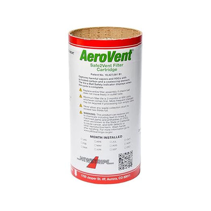 AeroVent Safe2Vent Replacement Filter Cartridge (Part #10004702) | (Single Pack) | Carbon Filter for Aerosol Disposal Systems | Easy-to-Install Cartridge | Compliant in All 50 States | Made in USA