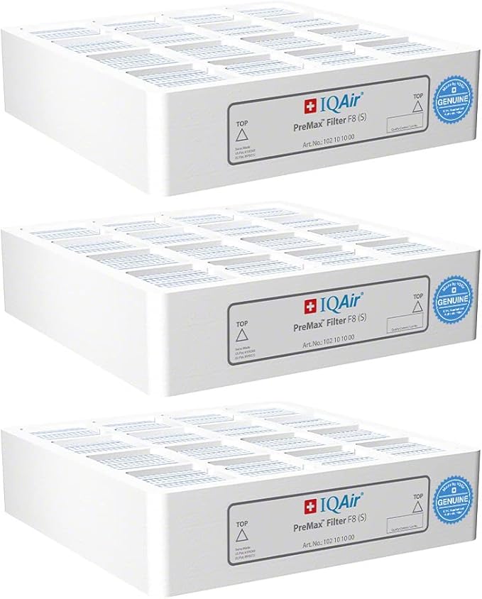 IQAir PreMax Prefilter 3 Pack - Genuine Replacement Air Filter For IQAir HealthPro Series - Controls Coarse and Fine Particles - Dust, Mold Spores, and Powder - Swiss Made Filters For Air Purifiers