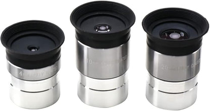 Multi-Coated Telescope Eyepiece Set - 1.25 inch - Upgraded with Soft Eyecup [4mm, 10mm, 20mm]