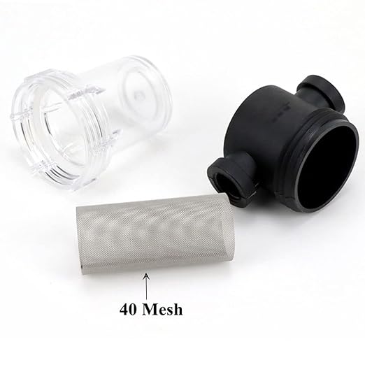 Precision Inline Filter 40 Mesh - 1/2 3/4 1 Inch Stainless Screen for Water Treatment & Greenhouse Systems(1 inch)