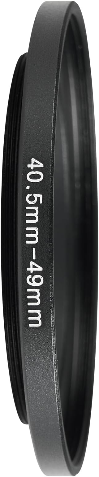 40.5-49mm Metal Step-Up Ring Adapter Compatible with Mirrorless Cameras DSLR Lens, UV CPL ND Filter Thread Converter, Black