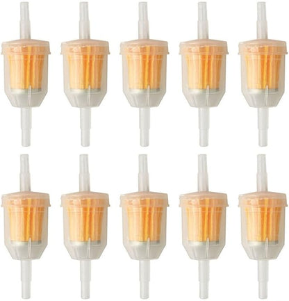 Inline Plastic Fuel Filters Set 10 Pieces For Lawn Garden Equipment And Gas Powered Engines, 6mm/8mm Compatibility