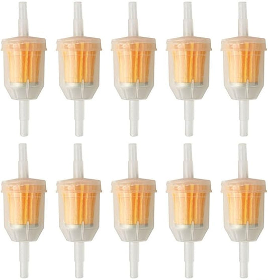 Inline Plastic Fuel Filters Set 10 Pieces For Lawn Garden Equipment And Gas Powered Engines, 6mm/8mm Compatibility
