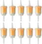Inline Plastic Fuel Filters Set 10 Pieces For Lawn Garden Equipment And Gas Powered Engines, 6mm/8mm Compatibility