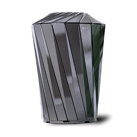 GLigeT Outdoor Trash can Round Steel Trash Can Modern Simple Outdoor Trash Can, Large-Capacity Sorting Trash Can with Thick Top Cover, Diameter 24.4"×35.8" Trash Can
