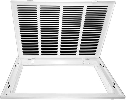 Venti Air 20" X 16" Steel Return Air Filter Grille with MERV 11 Filter Pre-Installed- Removable Face/Door for 1 inch Filters - HVAC Duct Cover Grill [Outer Dimension: 22.5"W X 18.5" H]