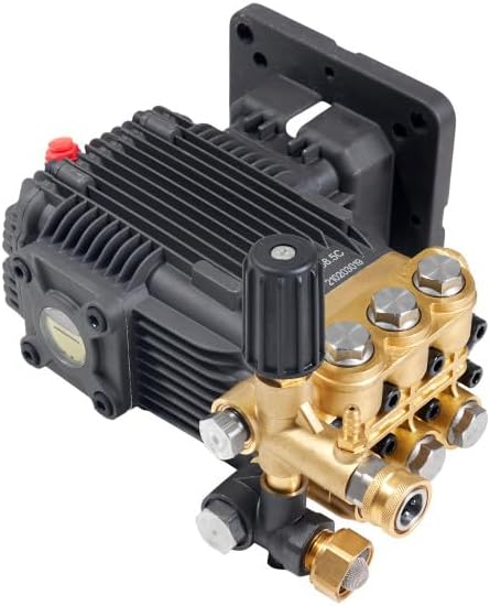 Canpump 2000 PSI 3.5 GPM Pressure Washer Pump Assembly w/ 5 HP 240V Motor – Triplex Plunger Power Washer Pump, External Unloader, Commercial Equipment Wash, Fleet, Farm & Workshop Cleaning