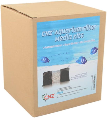CNZ® Aquarium Filter Media Kits (Double Pack) - Activated Carbon, bio Ball, Ceramic Ring
