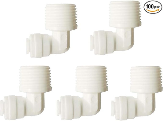 YZM Quick Connect fittings RO Water Filters (5pack, Elbow, 1/2" Male x 1/4" OD tube)